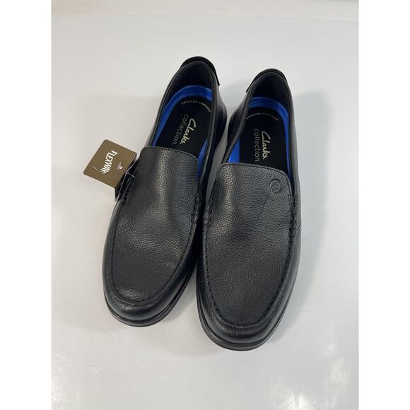 Clarks Flexway Step Shoes Mens Size 7.5 Black Leather Slip On Loafers New main image 15
